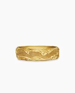 Waves Band Ring 18K Yellow Gold, 7mm