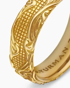 Waves Band Ring 18K Yellow Gold, 7mm
