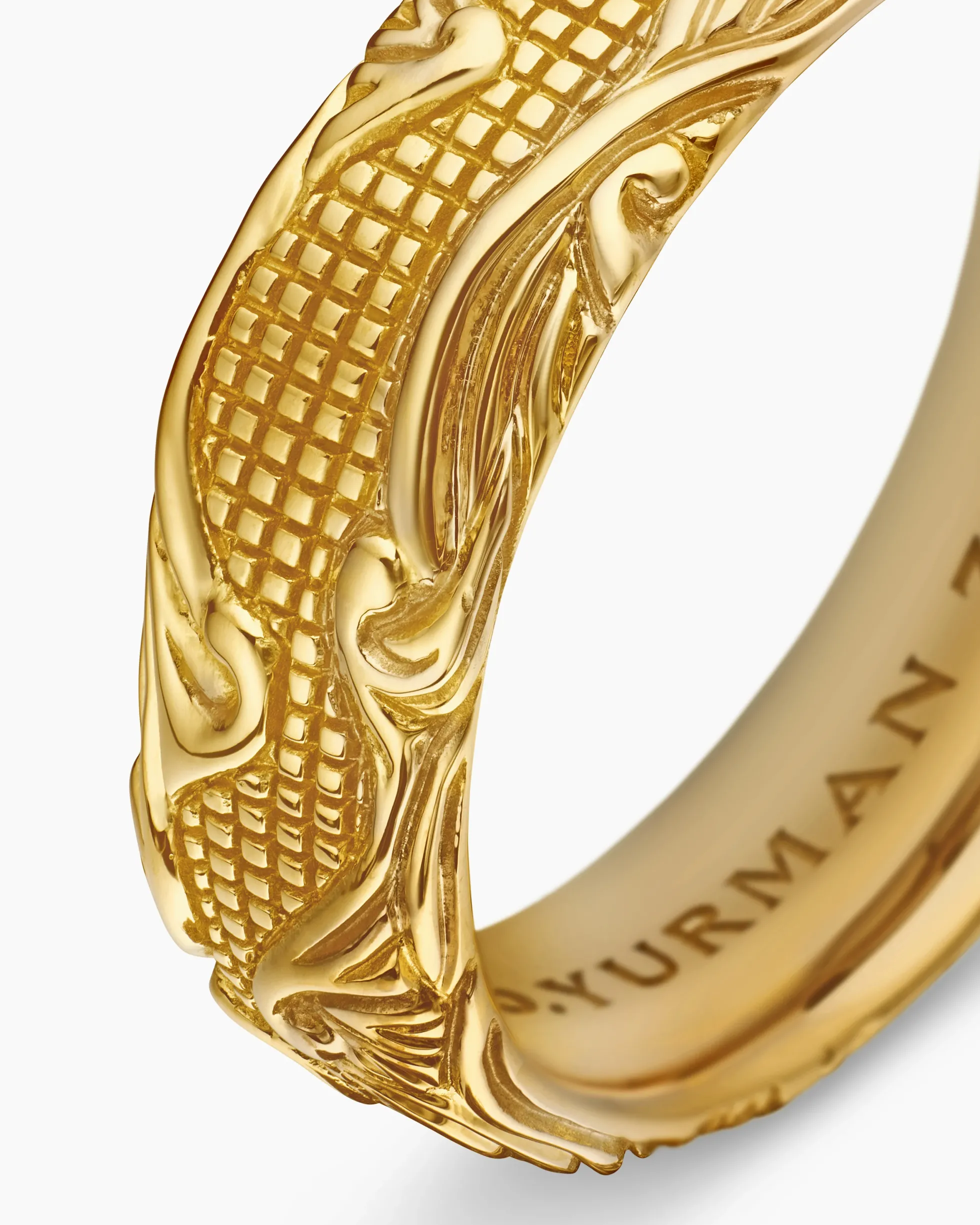 Waves Band Ring 18K Yellow Gold, 7mm