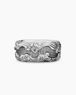 Waves Band Ring Sterling Silver, 10.5mm