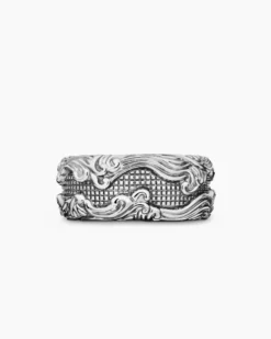 Waves Band Ring Sterling Silver, 10.5mm