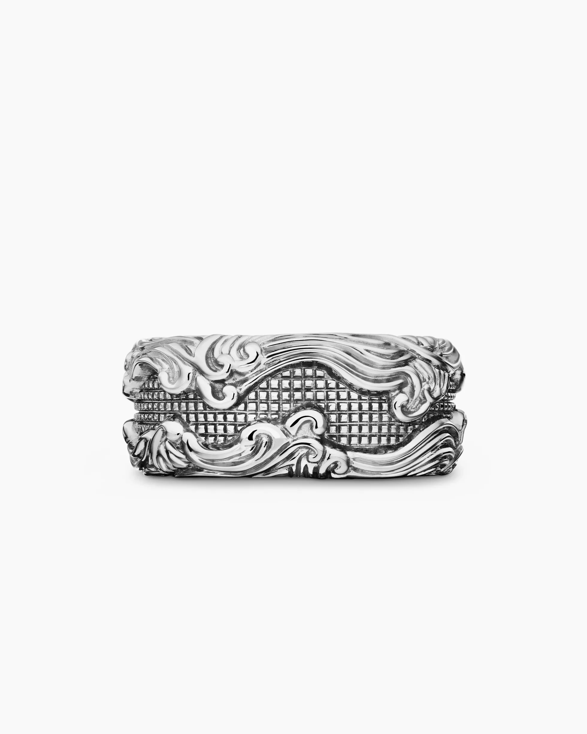 Waves Band Ring Sterling Silver, 10.5mm