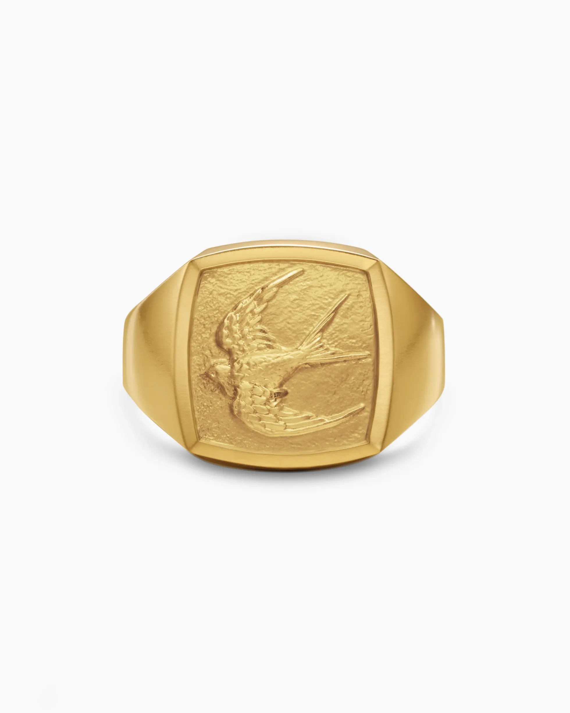 Waves Bird Pinky Ring 18K Yellow Gold, 14mm