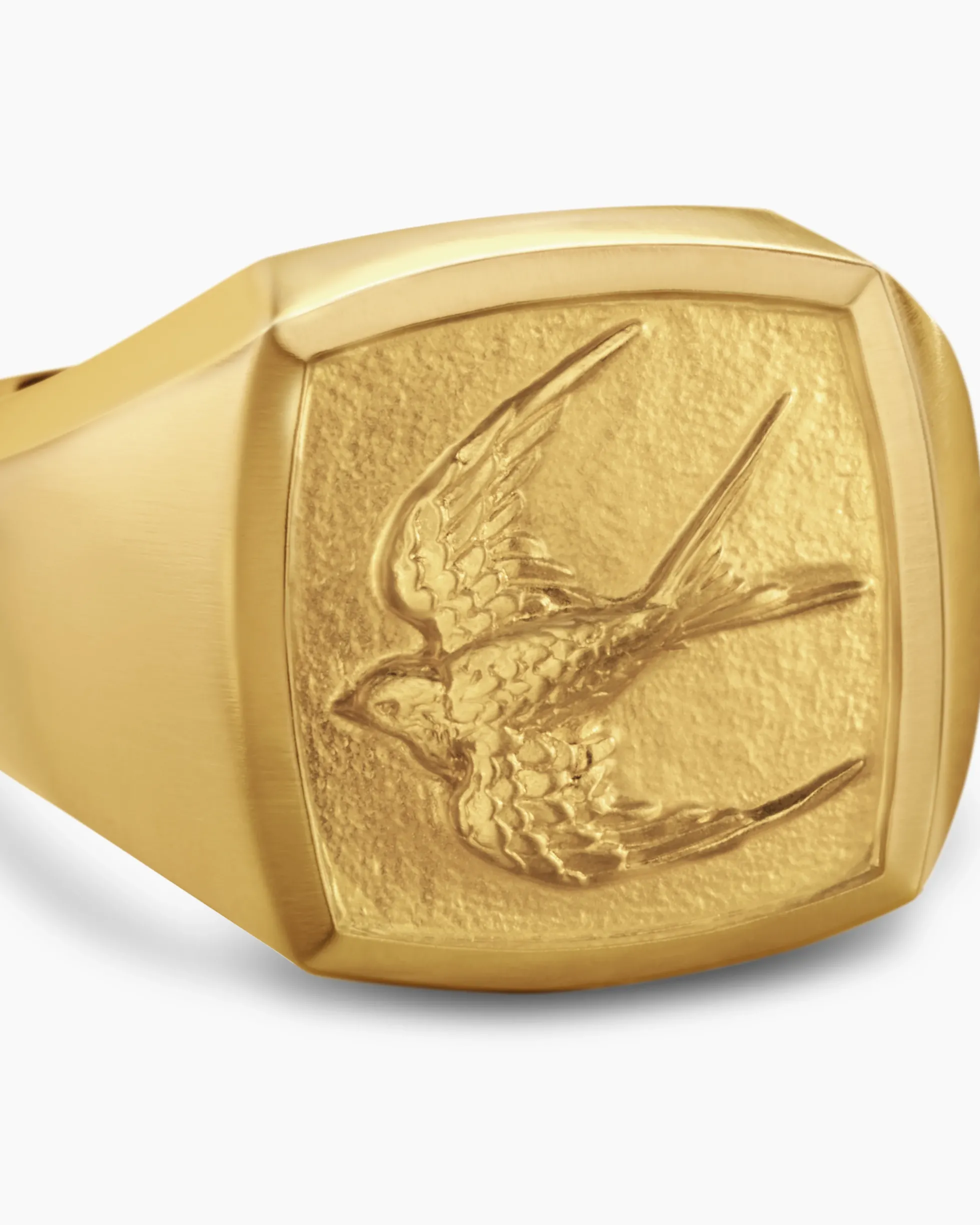 Waves Bird Pinky Ring 18K Yellow Gold, 14mm