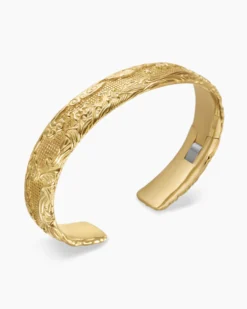 Waves Cuff Bracelet 18K Yellow Gold, 12mm