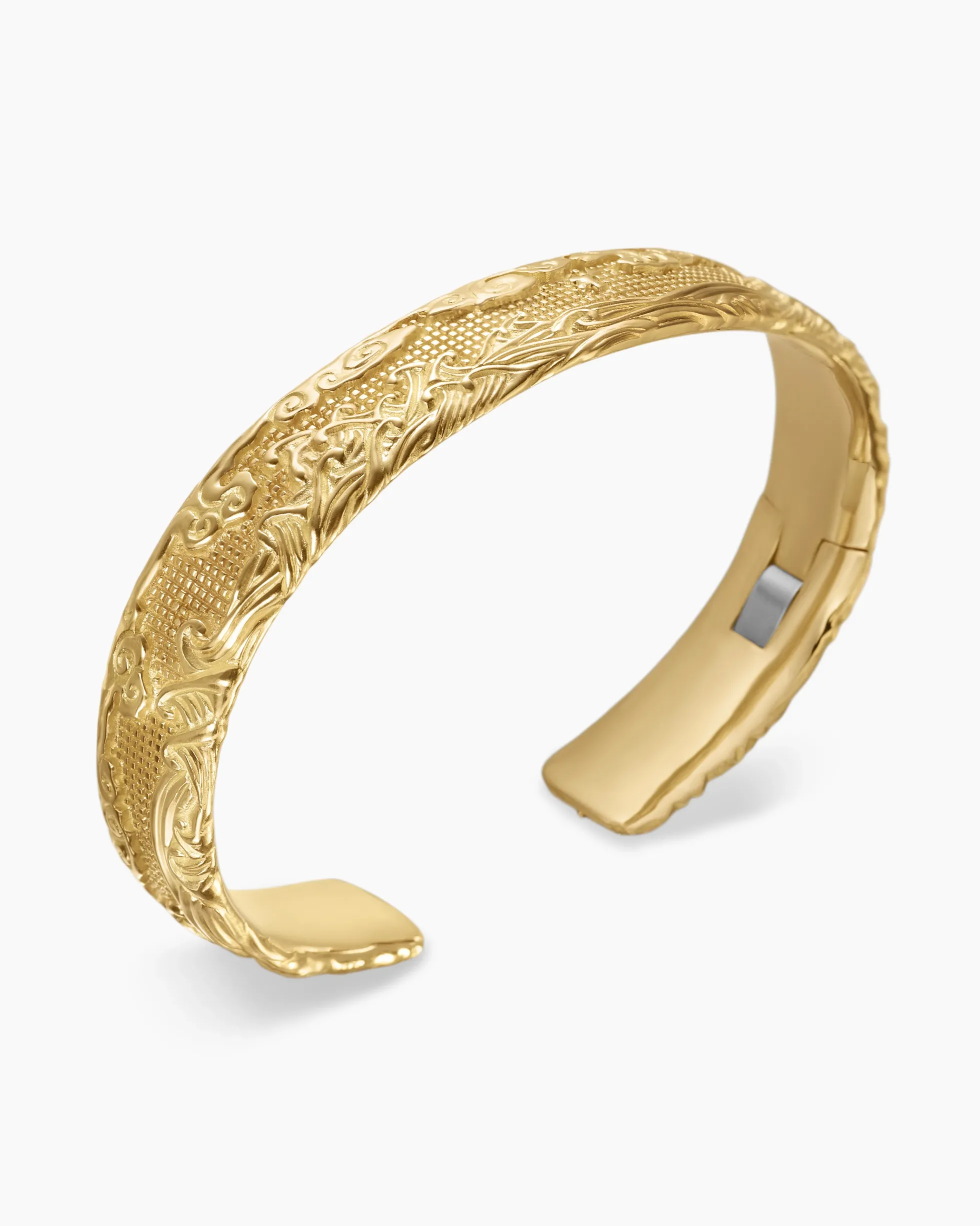 Waves Cuff Bracelet 18K Yellow Gold, 12mm
