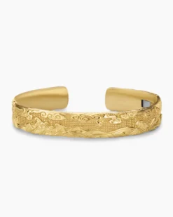Waves Cuff Bracelet 18K Yellow Gold, 12mm