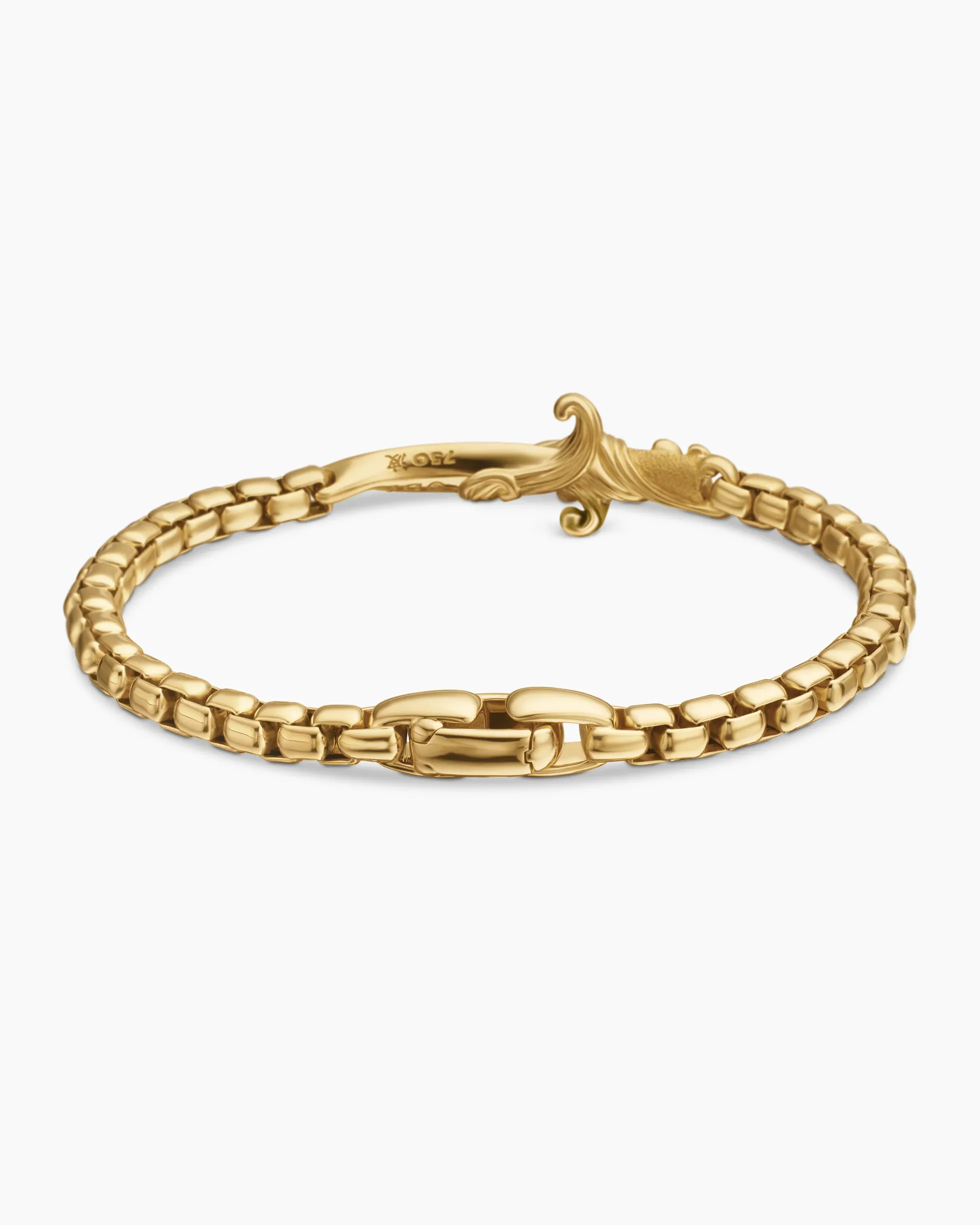 Waves Dagger Bracelet 18K Yellow Gold with Cognac Diamonds, 5mm