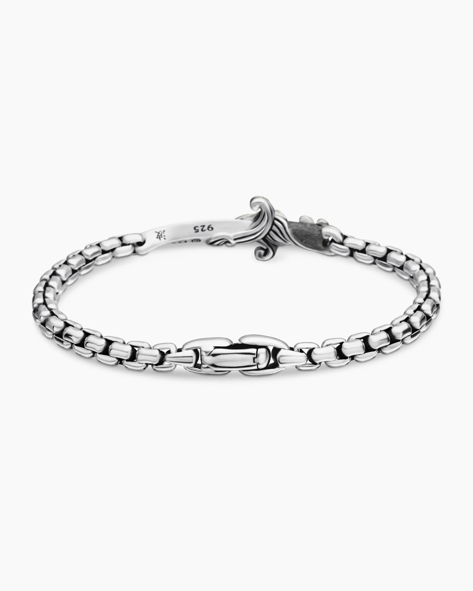 Waves Dagger Bracelet Sterling Silver with Black Diamonds, 5mm
