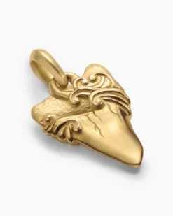 Waves Shark Tooth Amulet 18K Yellow Gold, 25mm