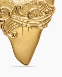 Waves Shark Tooth Amulet 18K Yellow Gold, 25mm