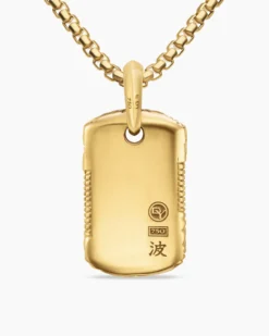 Waves Tag 18K Yellow Gold, 27mm