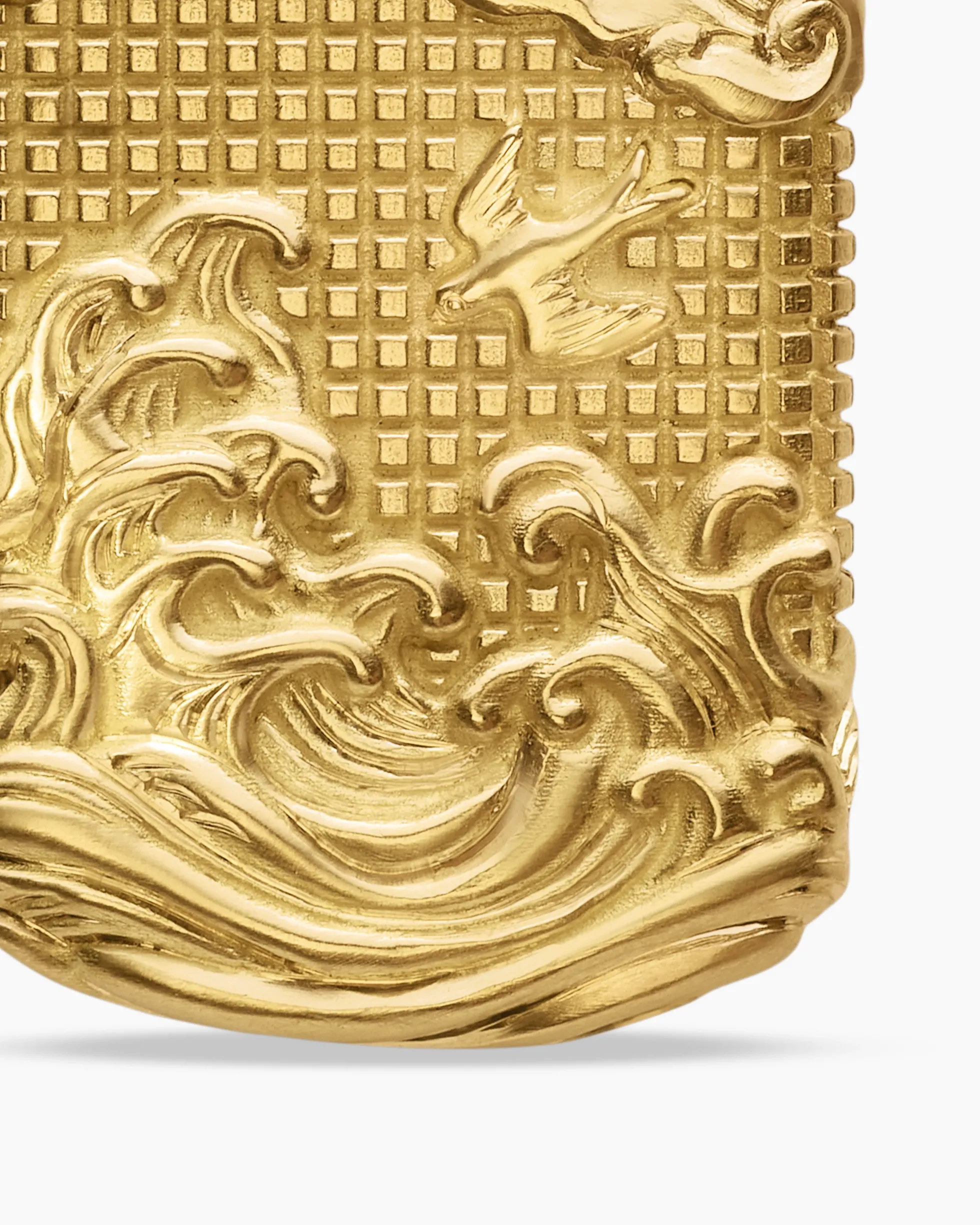 Waves Tag 18K Yellow Gold, 27mm