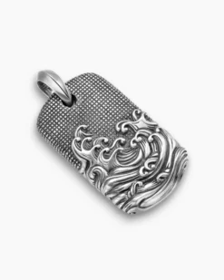 Waves Tag Sterling Silver, 35mm
