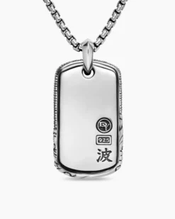Waves Tag Sterling Silver, 35mm