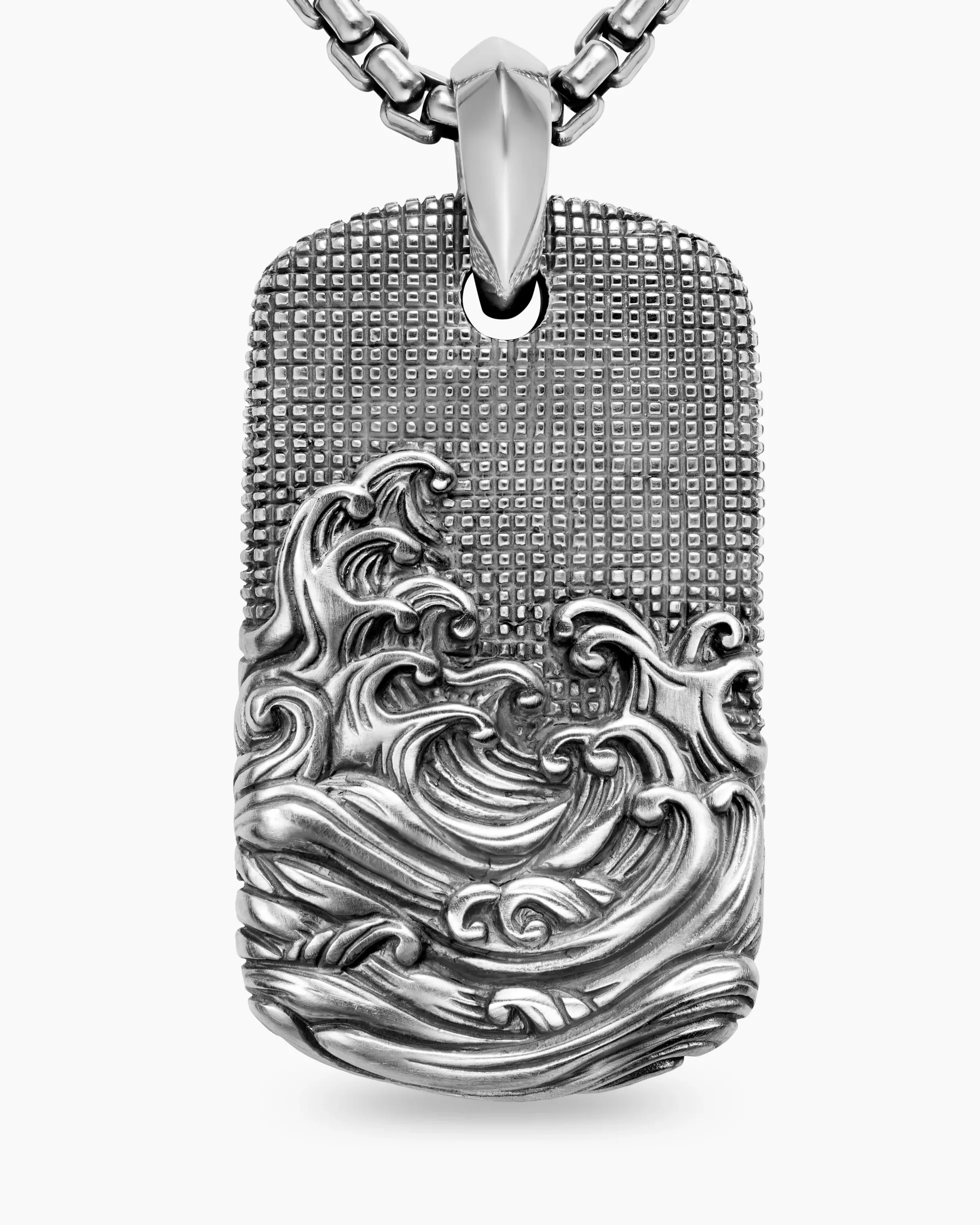 Waves Tag Sterling Silver, 35mm