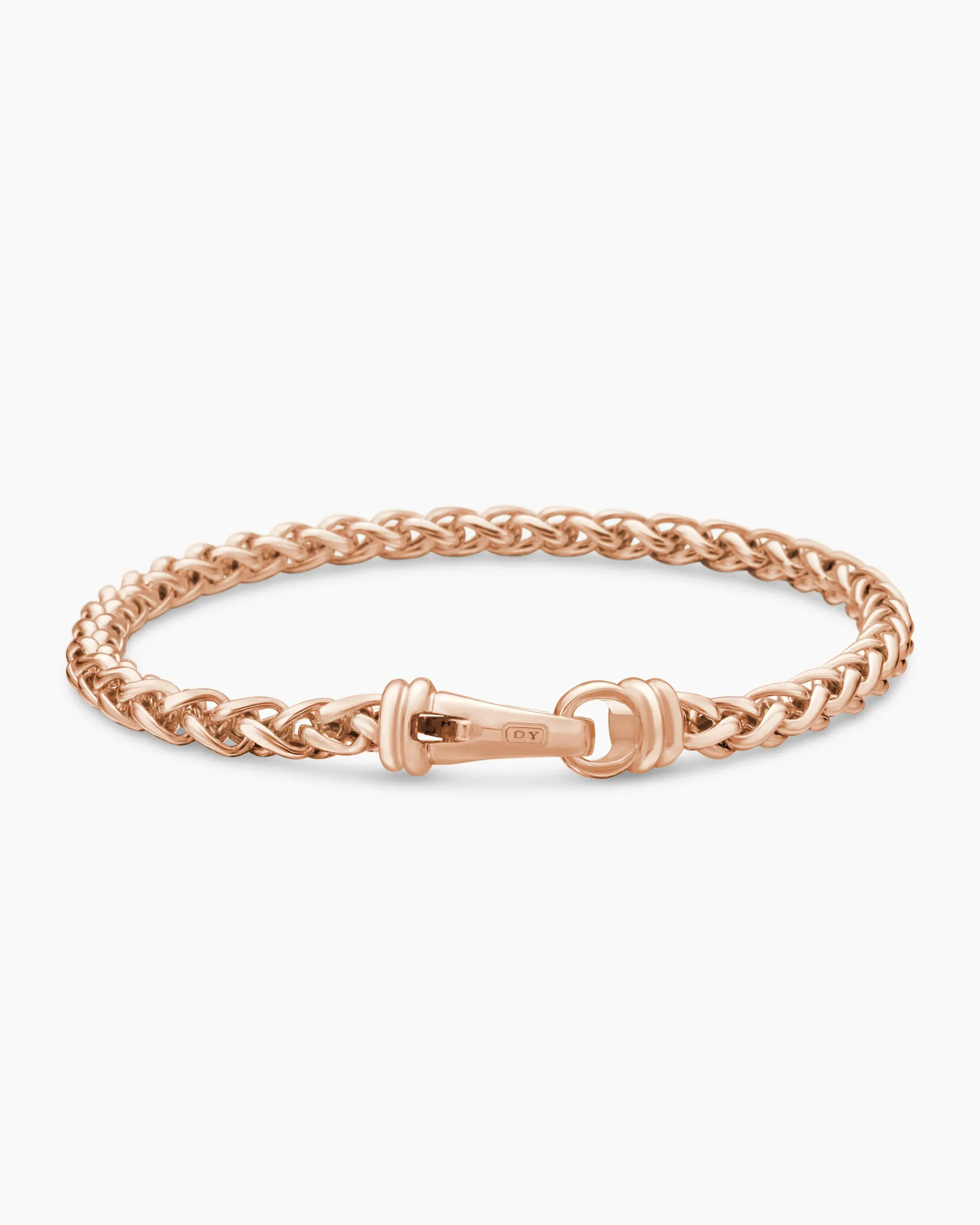 Wheat Chain Bracelet 18K Rose Gold, 4mm