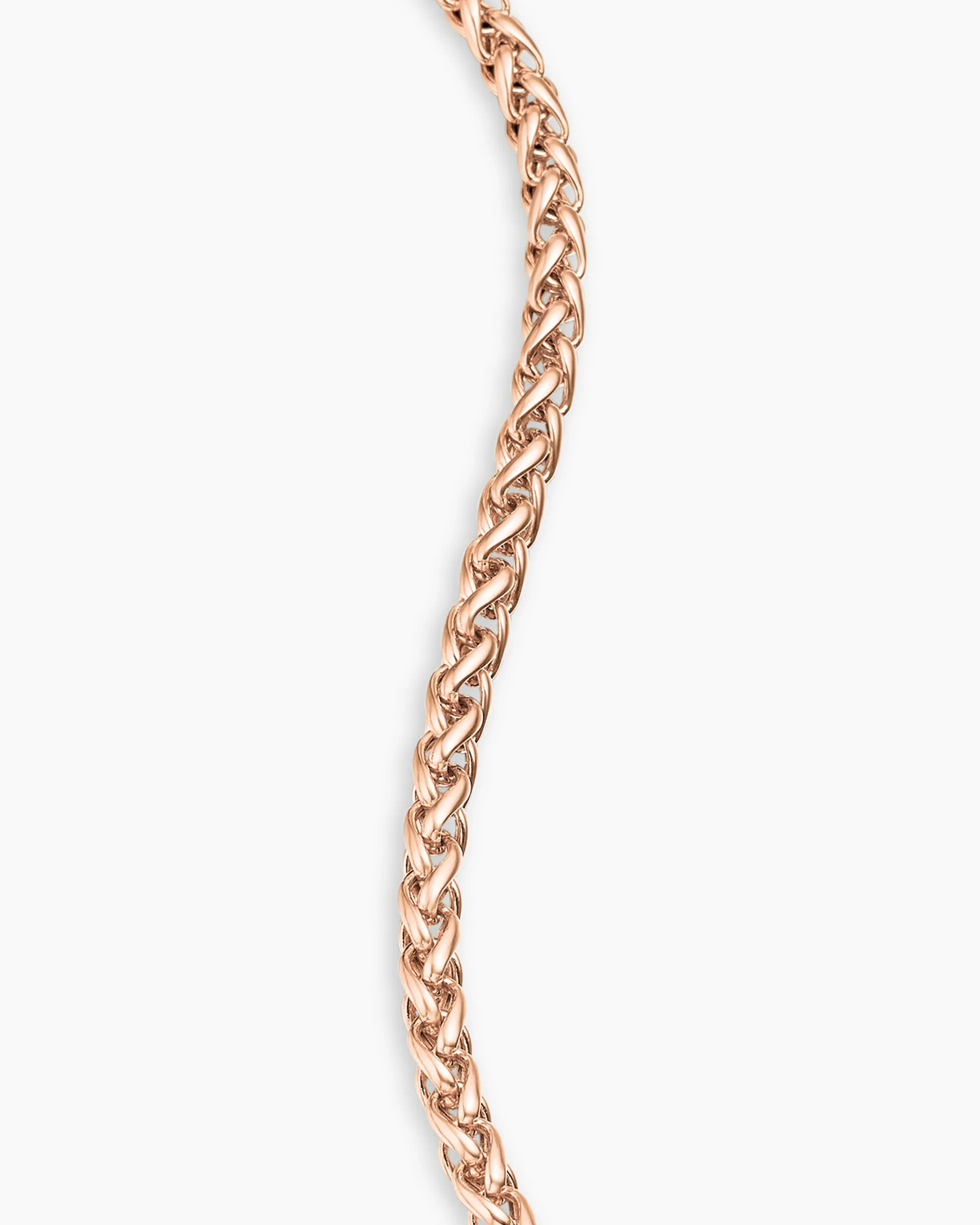 Wheat Chain Bracelet 18K Rose Gold, 4mm