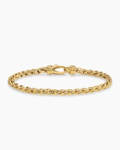 Wheat Chain Bracelet 18K Yellow Gold, 4mm