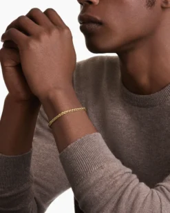 Wheat Chain Bracelet 18K Yellow Gold, 4mm