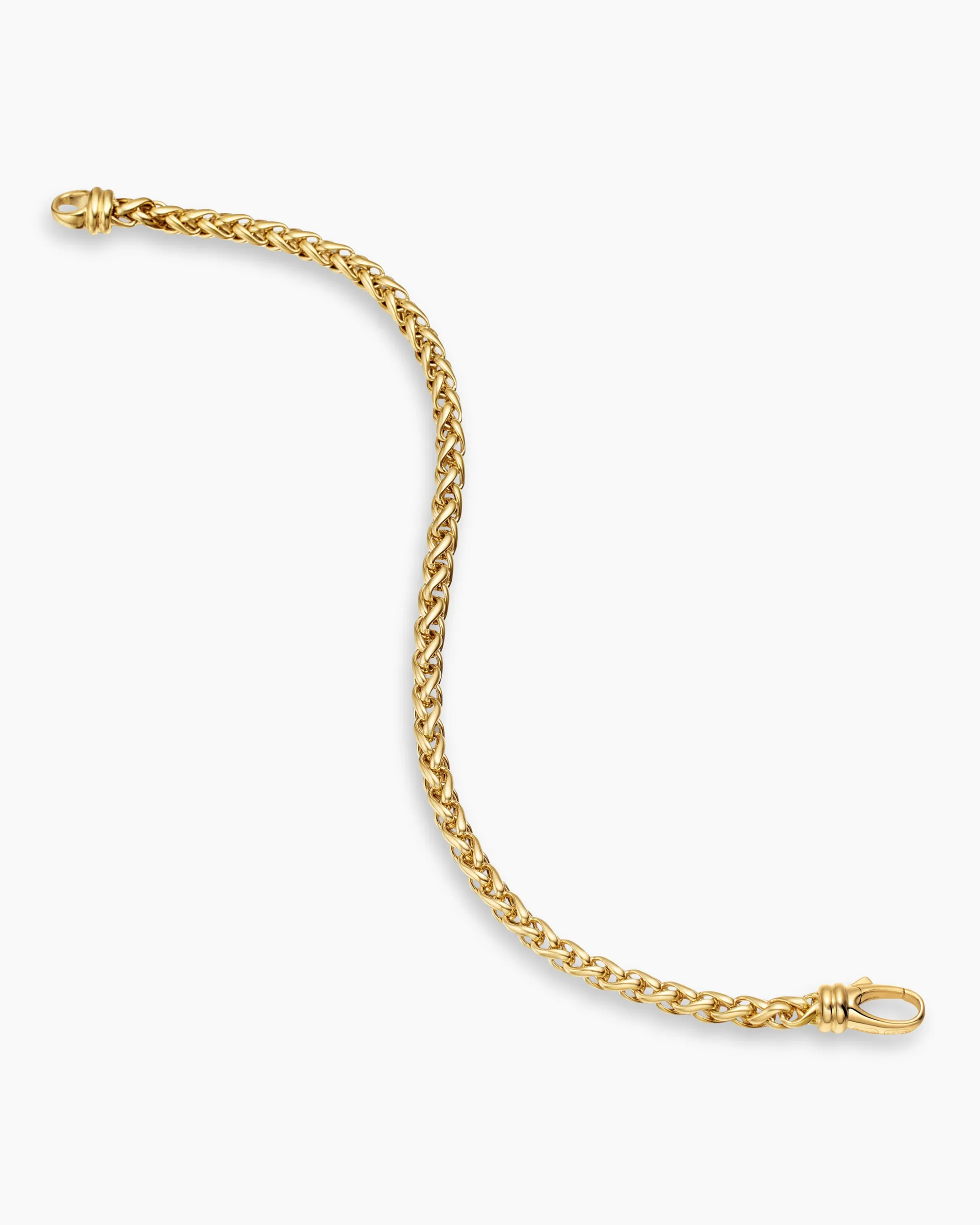 Wheat Chain Bracelet 18K Yellow Gold, 4mm