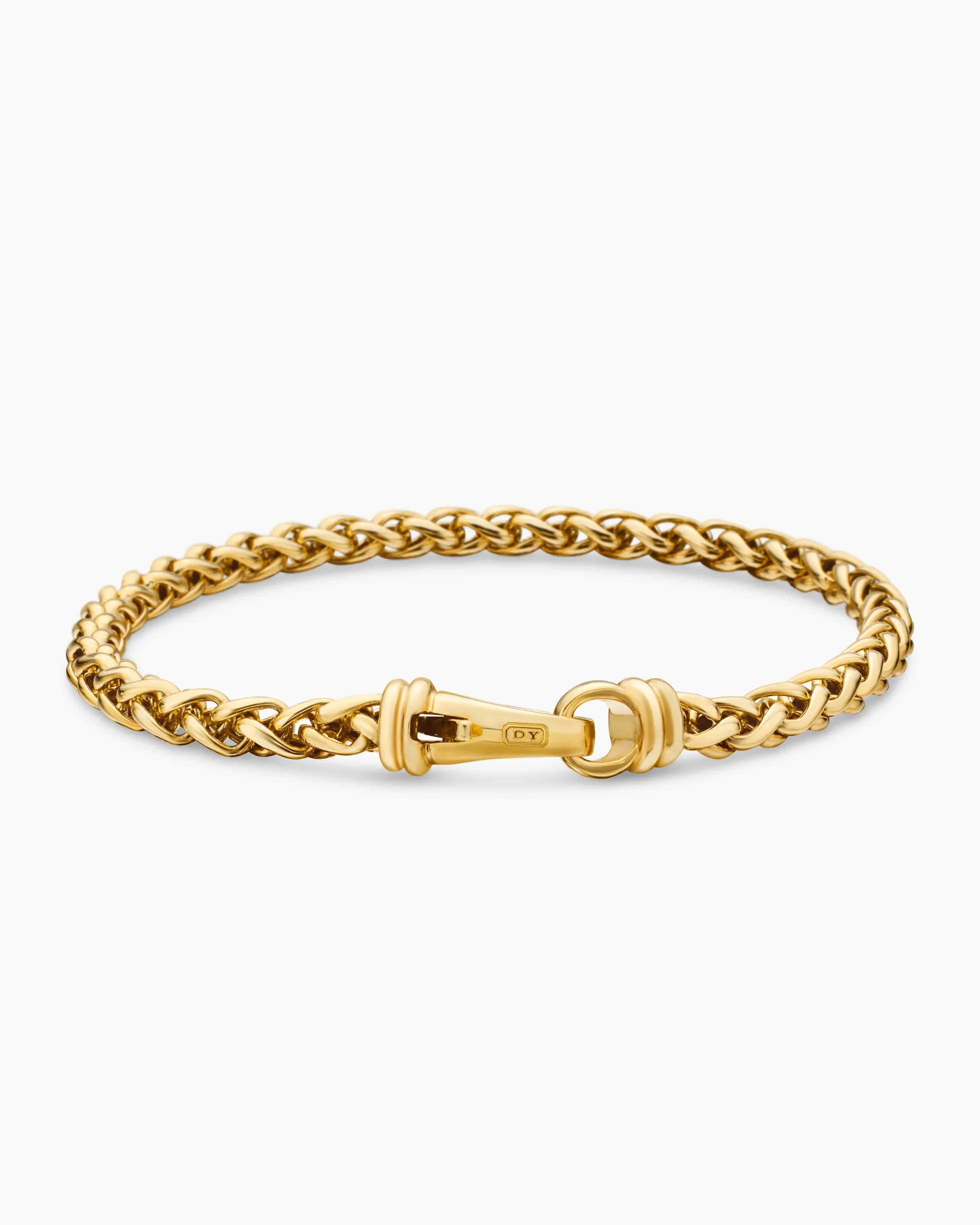 Wheat Chain Bracelet 18K Yellow Gold, 4mm