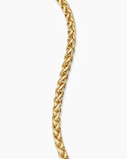 Wheat Chain Bracelet 18K Yellow Gold, 4mm