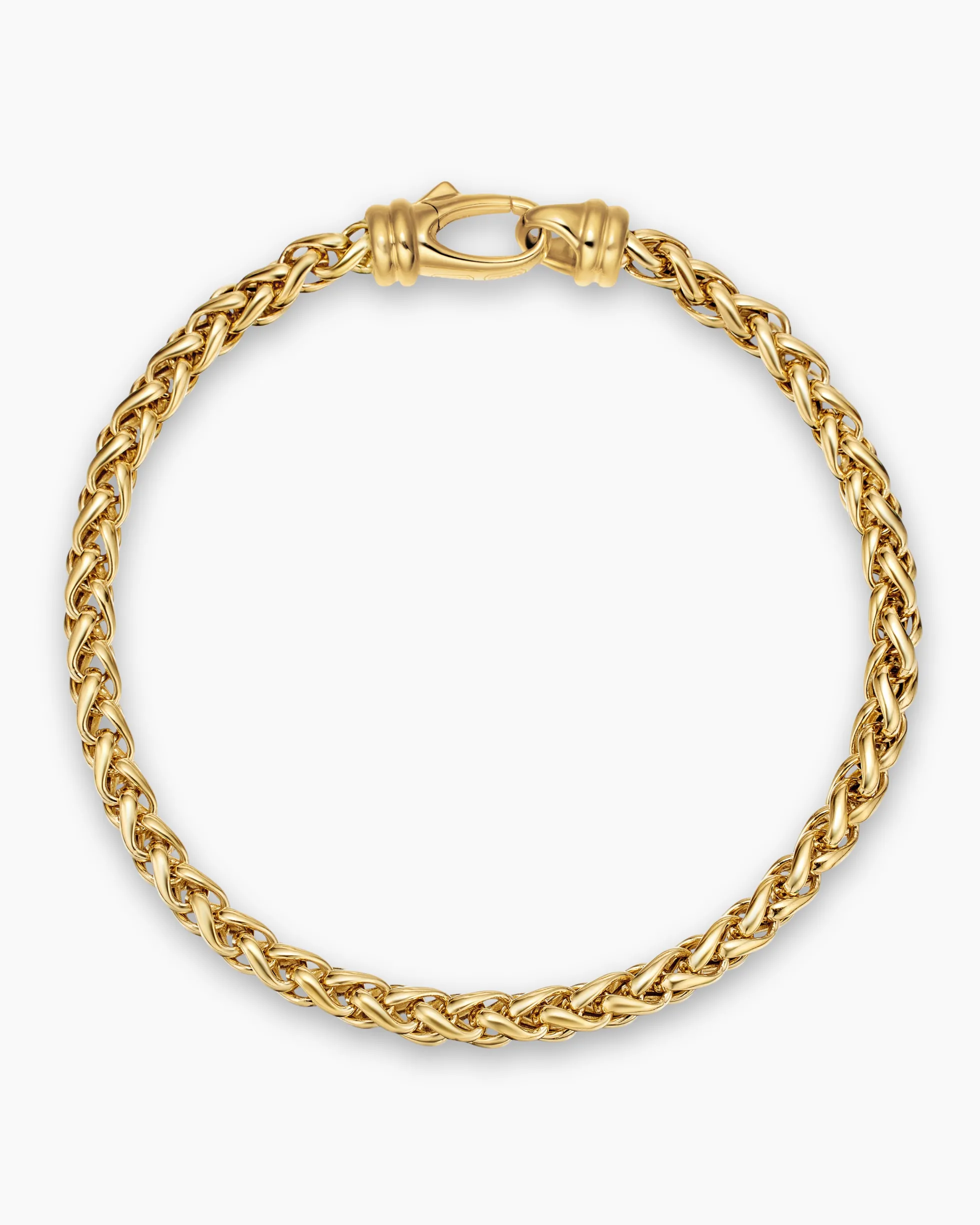 Wheat Chain Bracelet 18K Yellow Gold, 4mm