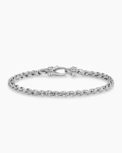 Wheat Chain Bracelet Sterling Silver, 4mm