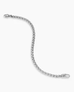 Wheat Chain Bracelet Sterling Silver, 4mm