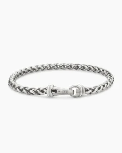 Wheat Chain Bracelet Sterling Silver, 4mm