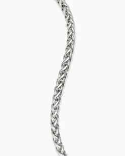 Wheat Chain Bracelet Sterling Silver, 4mm