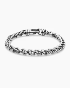 Wheat Chain Bracelet Sterling Silver, 6mm