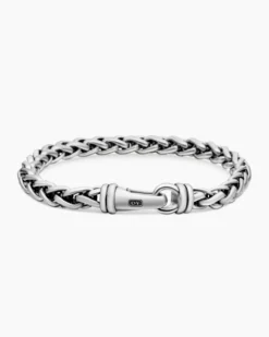 Wheat Chain Bracelet Sterling Silver, 6mm