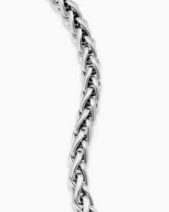 Wheat Chain Bracelet Sterling Silver, 6mm