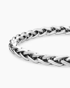 Wheat Chain Bracelet Sterling Silver, 6mm