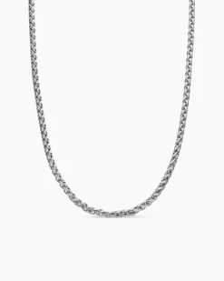 Wheat Chain Necklace Sterling Silver, 4mm