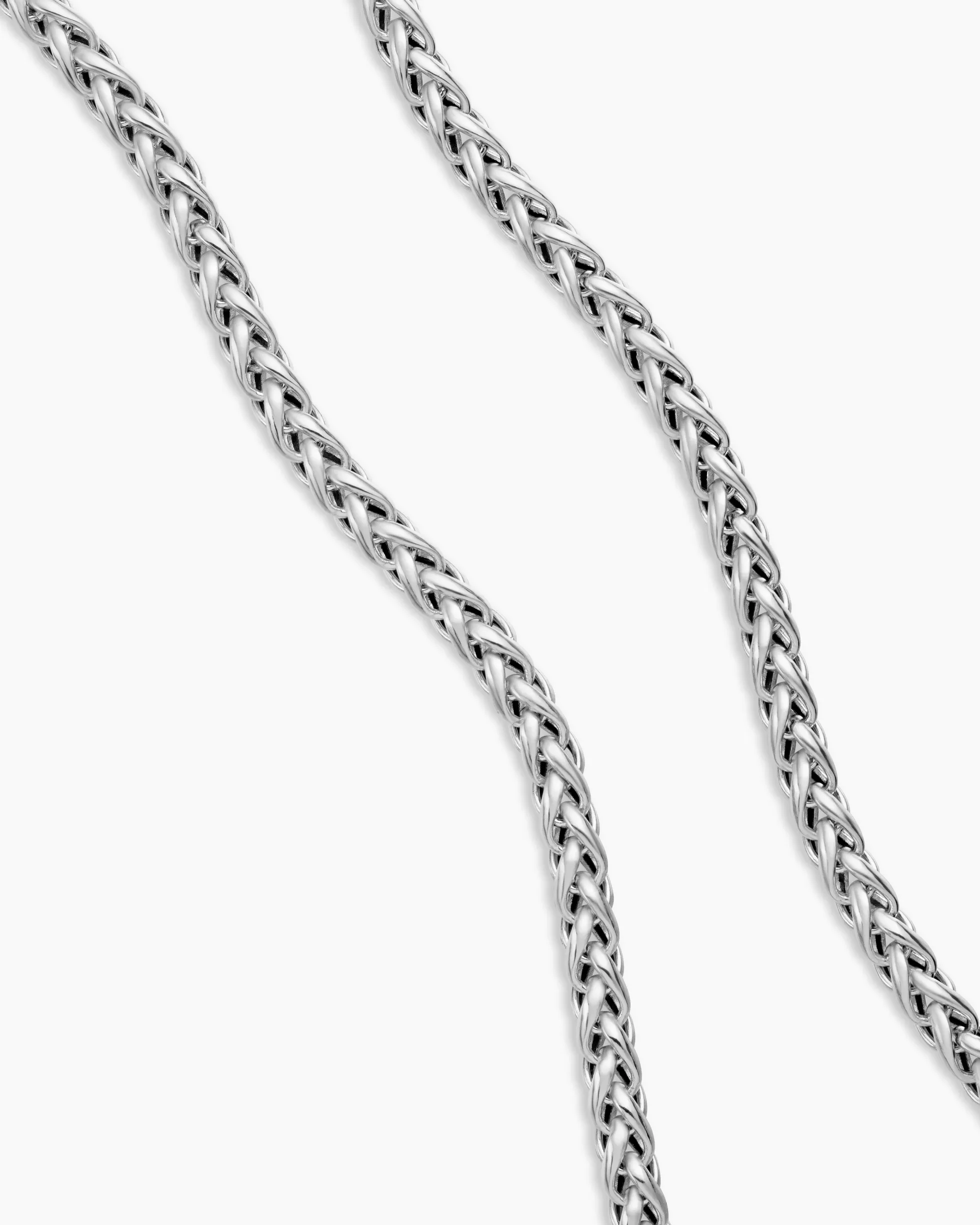 Wheat Chain Necklace Sterling Silver, 4mm