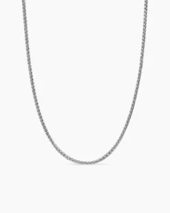 Wheat Chain Necklace Sterling Silver, 2.5mm
