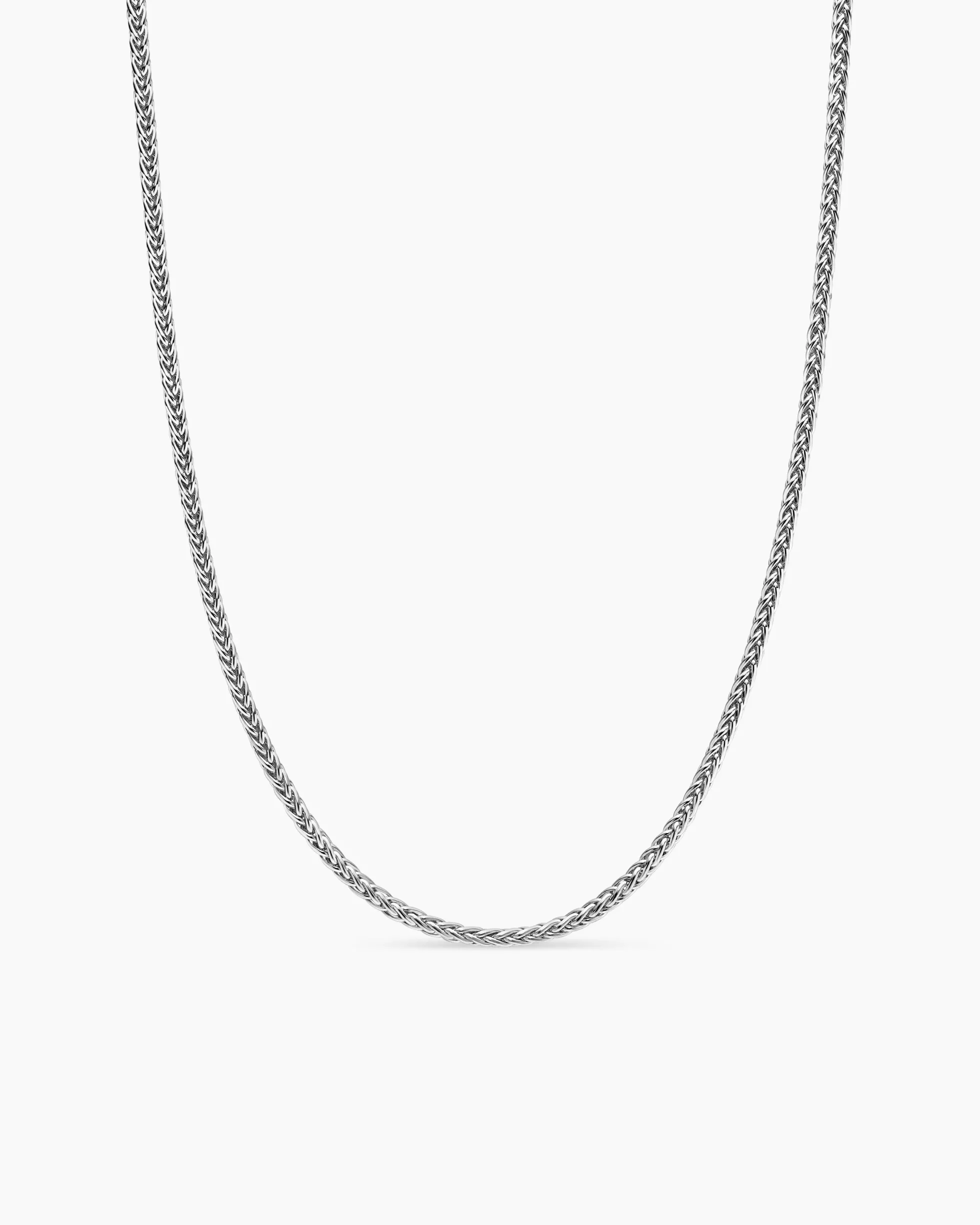 Wheat Chain Necklace Sterling Silver, 2.5mm