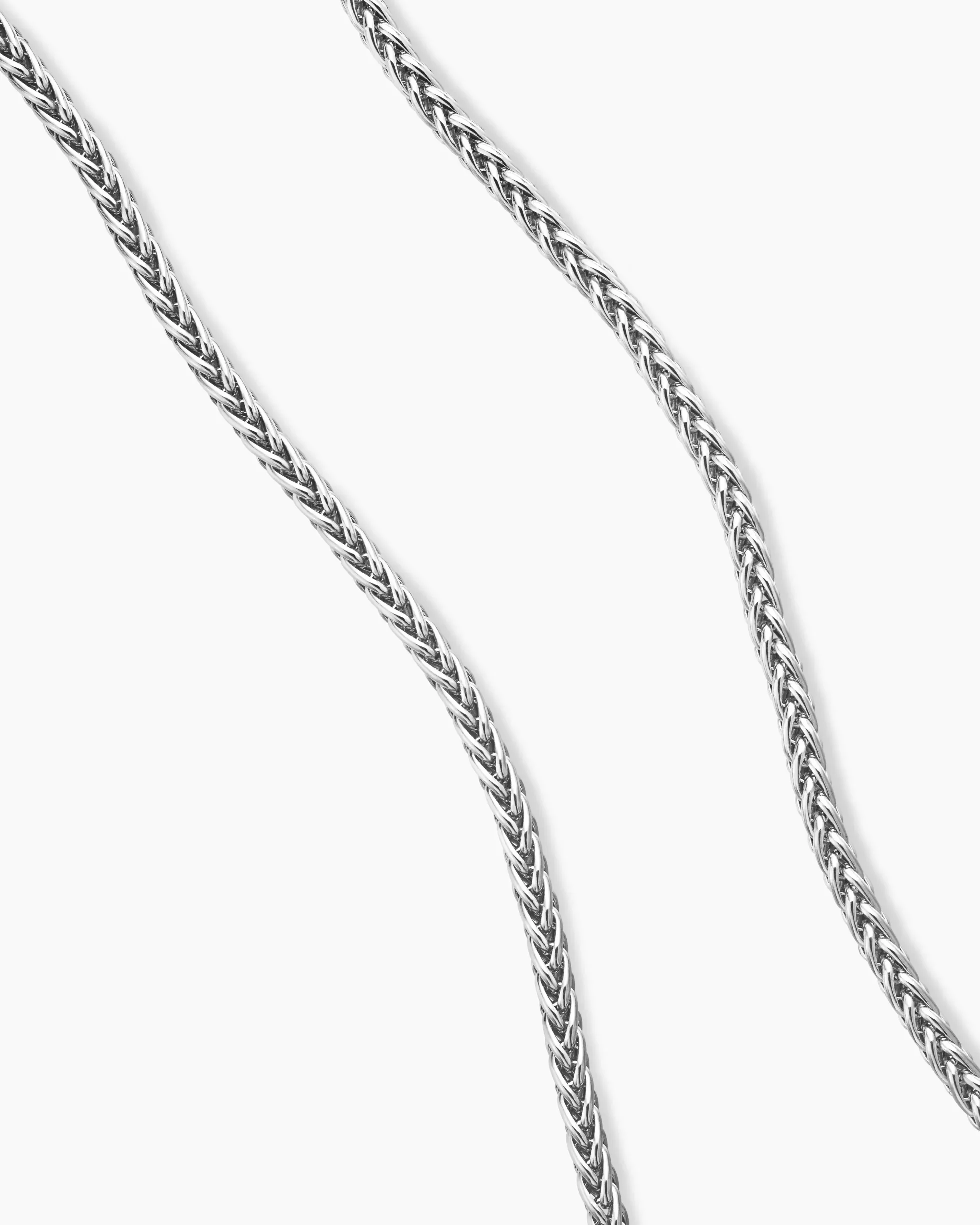 Wheat Chain Necklace Sterling Silver, 2.5mm