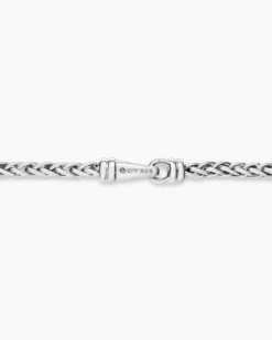 Wheat Chain Necklace Sterling Silver, 2.5mm