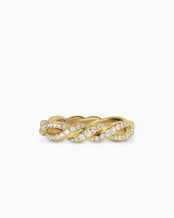 Wisteria® Band Ring 18K Yellow Gold with Diamonds, 4.4mm