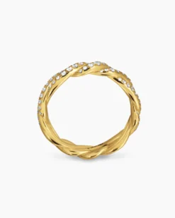 Wisteria® Band Ring 18K Yellow Gold with Diamonds, 4.4mm
