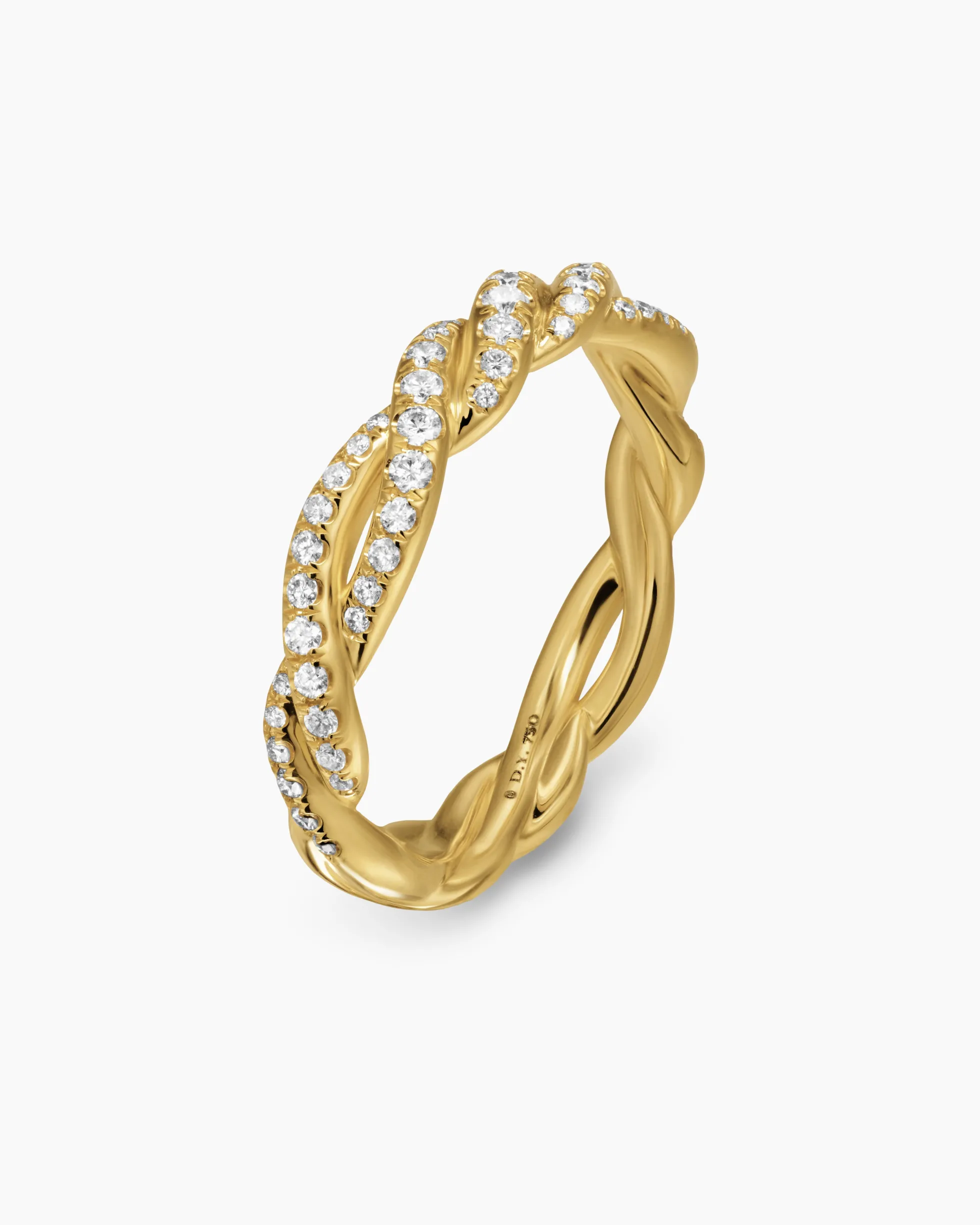 Wisteria® Band Ring 18K Yellow Gold with Diamonds, 4.4mm