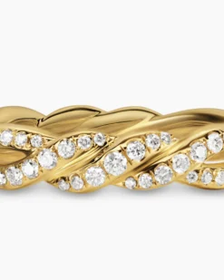 Wisteria® Band Ring 18K Yellow Gold with Diamonds, 4.4mm