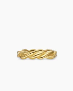 Wisteria® Band Ring 18K Yellow Gold with Diamonds, 4.4mm
