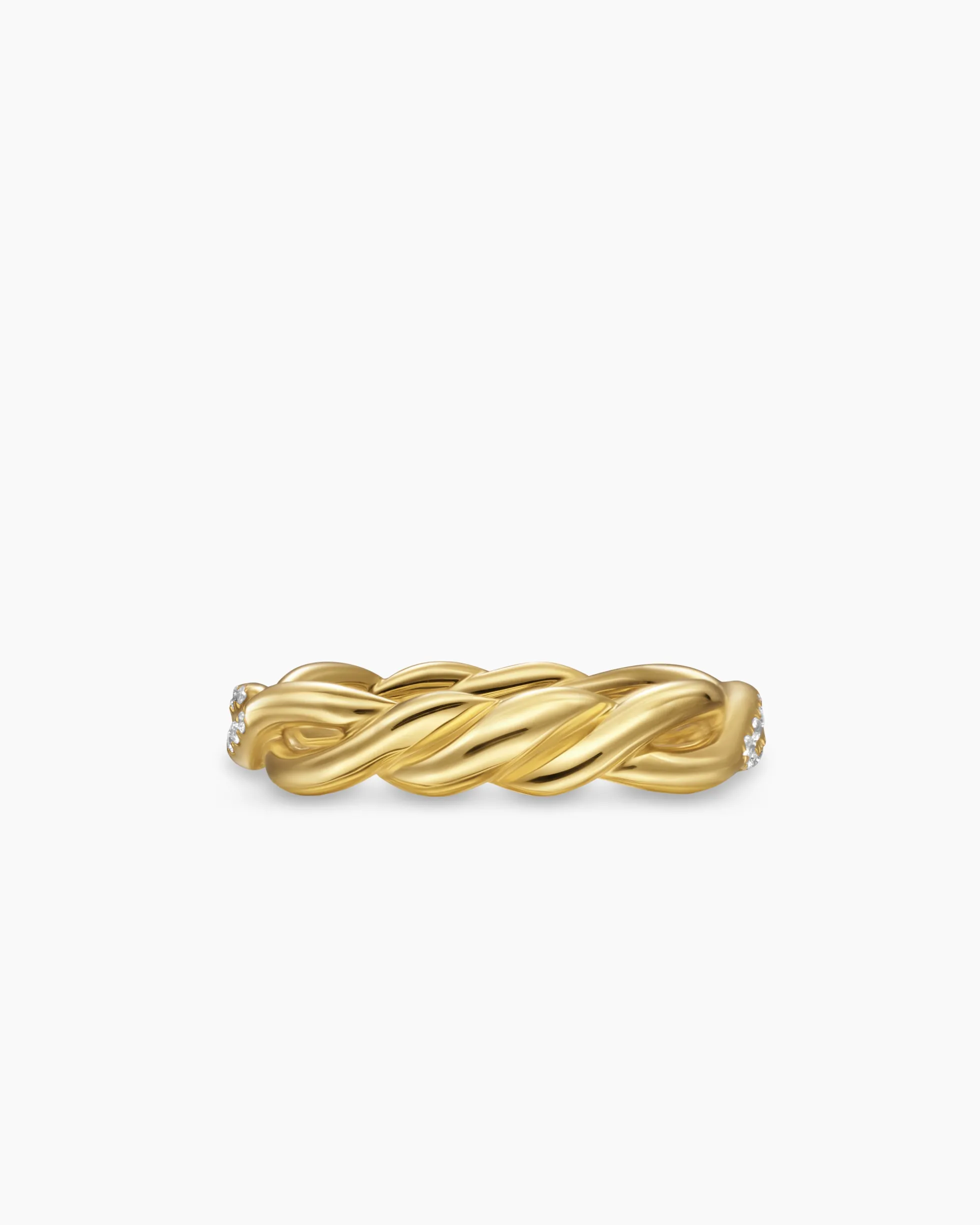 Wisteria® Band Ring 18K Yellow Gold with Diamonds, 4.4mm