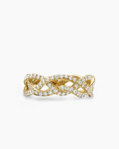 Wisteria® Band Ring 18K Yellow Gold with Diamonds, 7.3mm