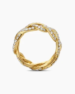Wisteria® Band Ring 18K Yellow Gold with Diamonds, 7.3mm